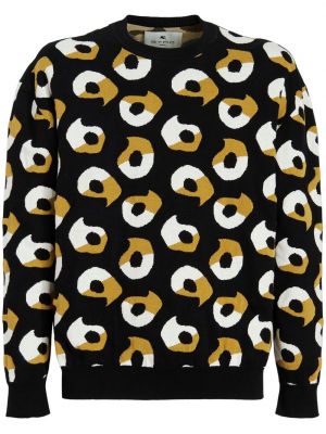 Bombažni pulover s potiskom z abstraktnimi vzorci Etro