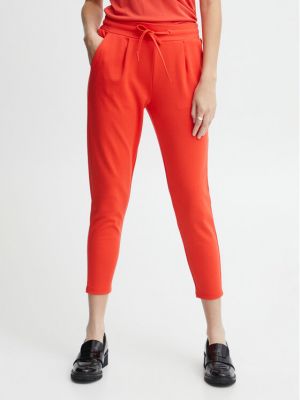 Slim fit kalhoty Ichi oranžové