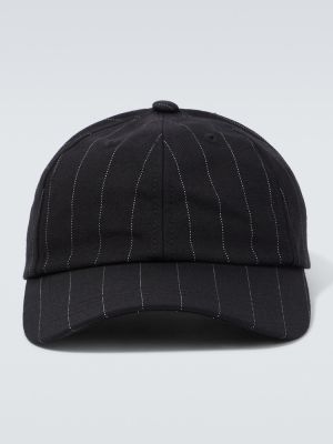 Вълнена шапка с козирки на райета Dries Van Noten черно
