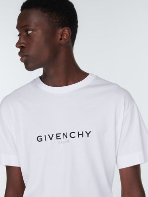Oversize памучна тениска от джърси Givenchy бяло