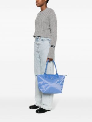 Shopper kabelka Longchamp modrá