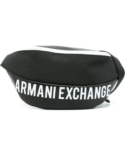 Bolsa de hombro con estampado Armani Exchange negro