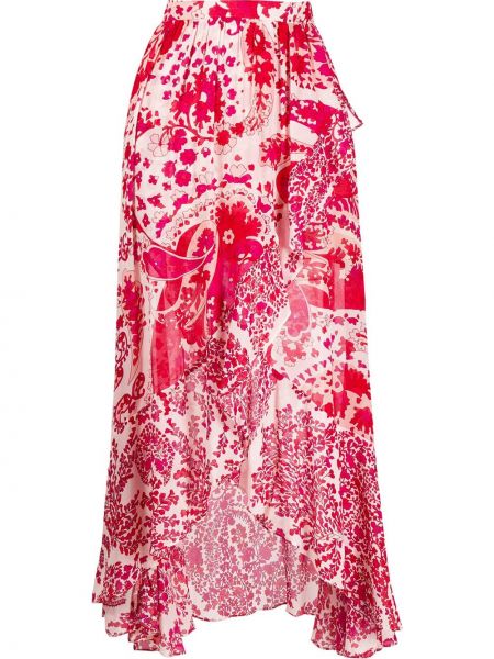 Falda de flores con estampado con estampado abstracto Twinset rojo