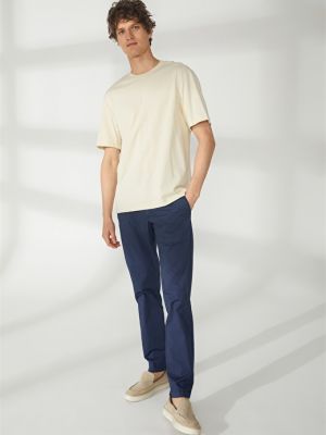 Мужские брюки узкого кроя темно-синего цвета с нормальной талией и нормальными штанинами AT.P.CO