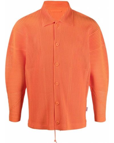 Camisa plisada Homme Plissé Issey Miyake naranja