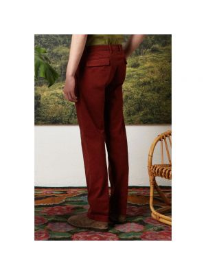 Pantalones chinos de cachemir de algodón con estampado de cachemira Massimo Alba rojo