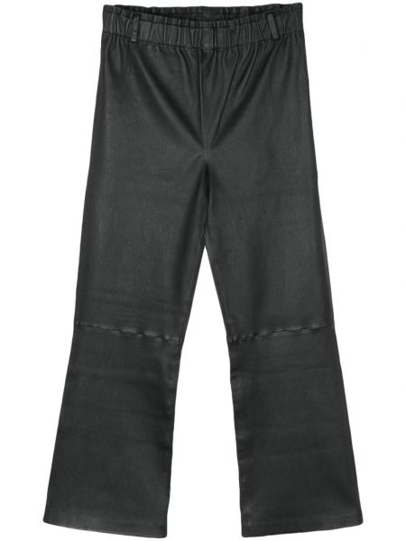 Δερμάτινο παντελόνι με ίσιο πόδι Arma μαύρο