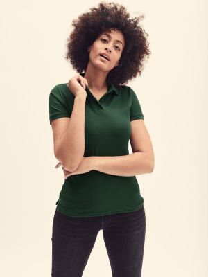 Tricou polo Fruit Of The Loom verde