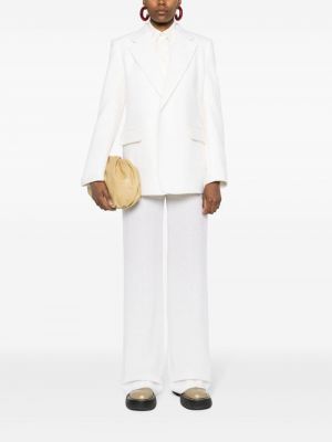Hose ausgestellt mit plisseefalten Chloé weiß