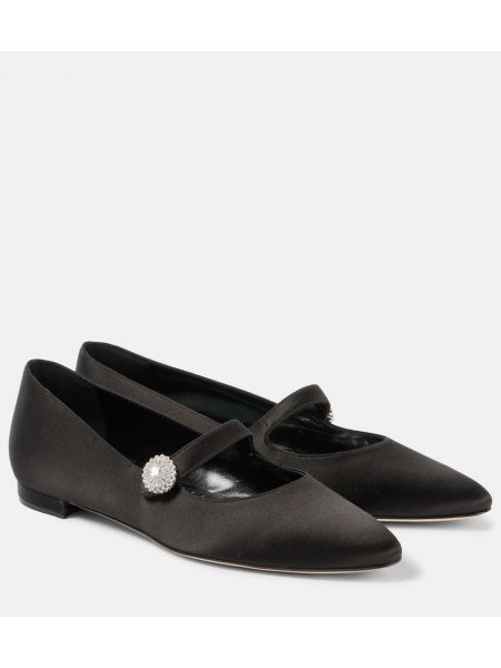 Sateng ballerinasko Manolo Blahnik svart