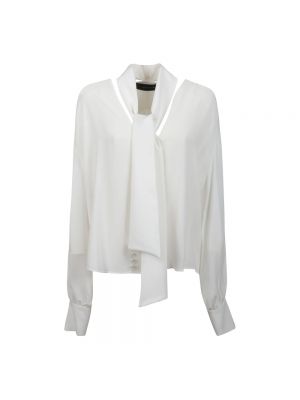 Bluse mit schleife mit plisseefalten Federica Tosi weiß