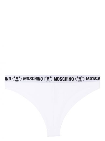 Pantalon culotte en coton Moschino blanc