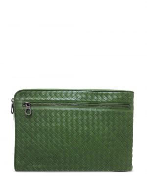 Clutch torbica s patentnim zatvaračem Bottega Veneta Pre-owned zelena