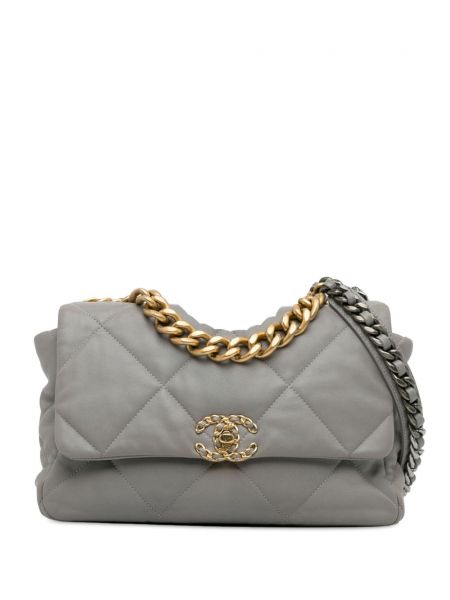 Taška na tašku Chanel Pre-owned sivá