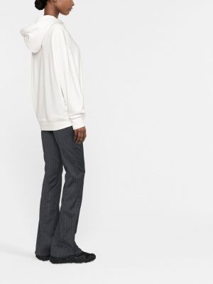 Bluza z kapturem z nadrukiem Jil Sander biała