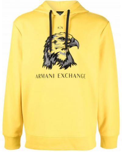 Trykt hettegenser Armani Exchange gul