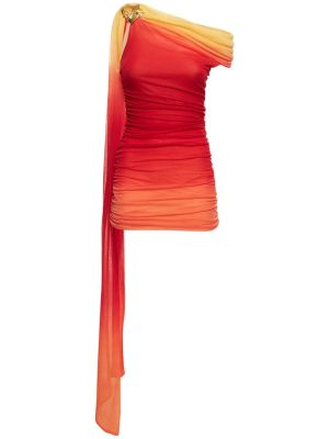 Jedwabna sukienka mini z krepy Ferragamo czerwona