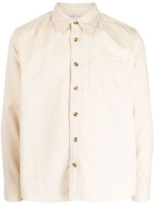 Bavlněná manšestrová košile Corridor bílá
