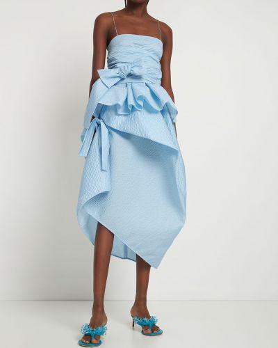 Asymetrické dlouhá sukně s mašlí Cecilie Bahnsen modré