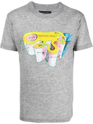 T-krekls ar apdruku Viktor & Rolf pelēks
