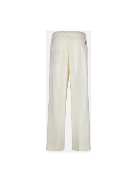 Pantalones rectos de algodón Moncler blanco