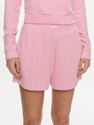 Pantaloni scurți de sport cu croială lejeră Guess roz
