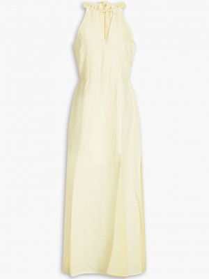 Льняное длинное платье 120% Lino желтое