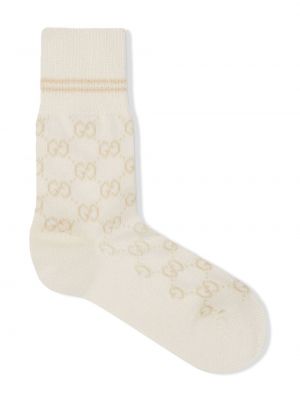 Ponožky s potiskem Gucci bílé