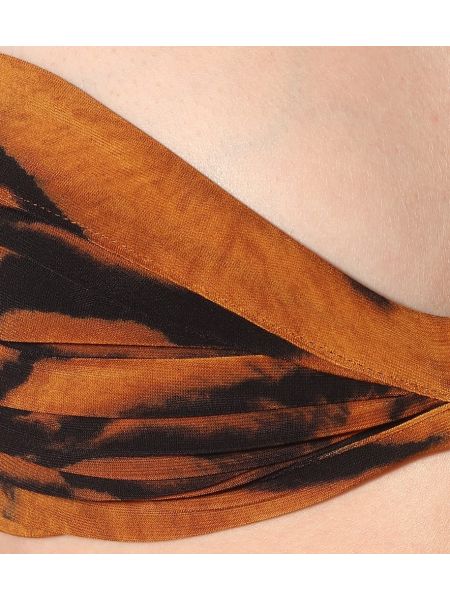 Raštuotas bikinis su tigro raštu Norma Kamali ruda