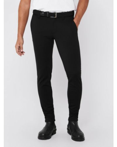 Pantaloni chino slim fit Only & Sons negru