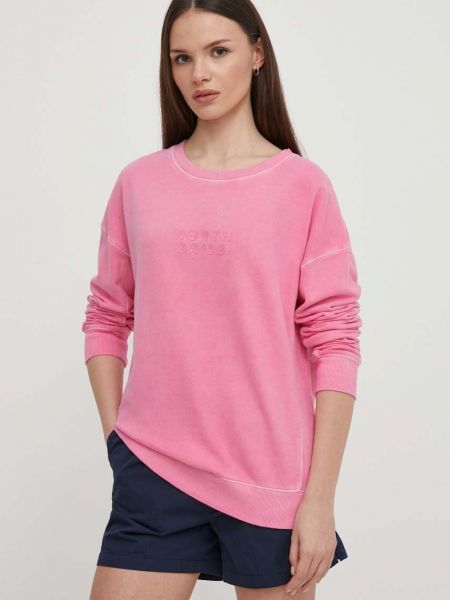 Рожевий бавовняний светр з принтом North Sails