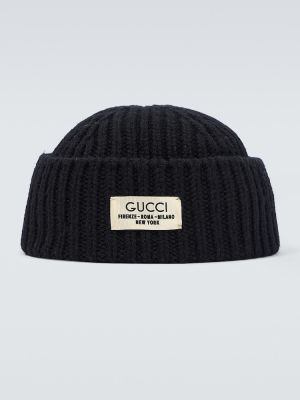 Вълнена шапка Gucci черно