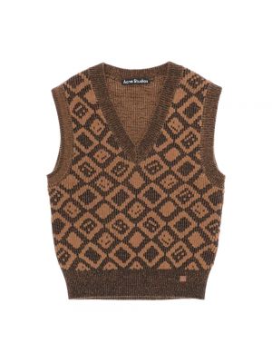 Sweter żakardowy Acne Studios brązowy