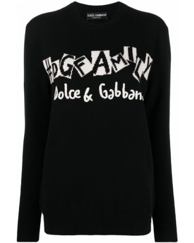 Jersey con bordado de punto de tela jersey Dolce & Gabbana negro