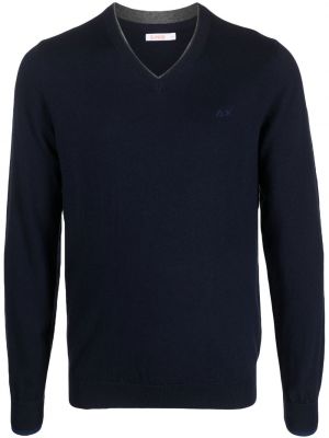 Пуловер бродиран с v-образно деколте Sun 68