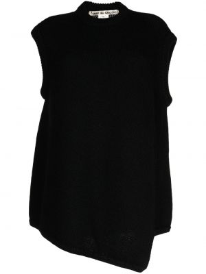 Asymetrický vlněný svetr bez rukávů Comme Des Garçons černý
