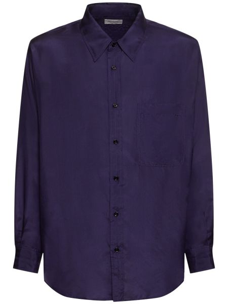 Voľná hodvábna košeľa Lemaire fialová