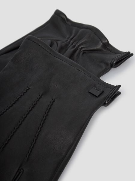 Чорні шкіряні рукавички Karl Lagerfeld