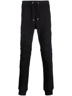 Pantaloni sport din bumbac cu imagine Balmain negru