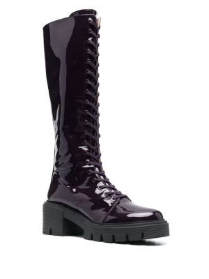Nėriniuotos auliniai batai su raišteliais Stuart Weitzman violetinė