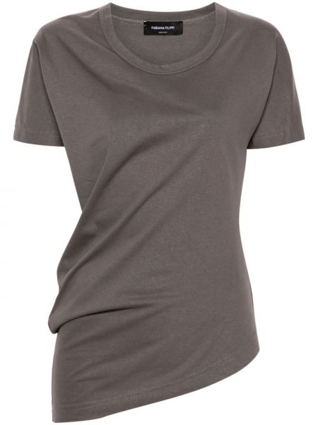 T-shirt en coton asymétrique Fabiana Filippi gris