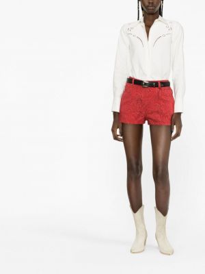 Jeans shorts mit print mit paisleymuster Etro rot