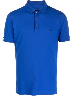 Medvilninis siuvinėtas polo marškinėliai Fay mėlyna