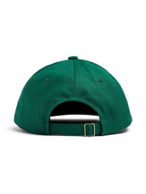 Medvilninis siuvinėtas kepurė su snapeliu Casablanca žalia