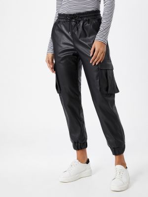 Pantaloni cargo din piele Urban Classics negru