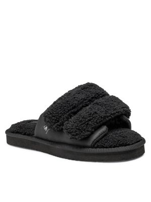 Domáce papuče na suchý zips Calvin Klein Jeans čierna