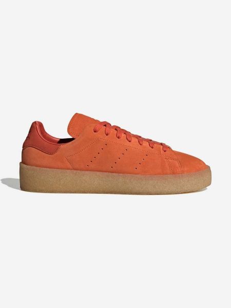 Sneakersy zamszowe z krepy Adidas Originals pomarańczowe