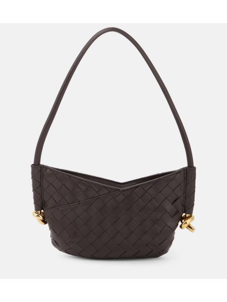 Mini bolso de cuero Bottega Veneta marrón