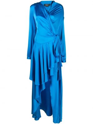 Večernja haljina s draperijom Patbo plava