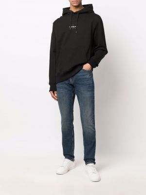 Hoodie à imprimé Calvin Klein Jeans noir